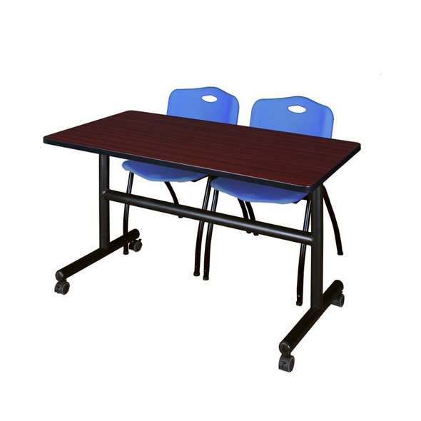 Kobe FlipTop Table, 48" W, 29" H, Laminate Top, Mahogany MKFT4824MH47BE