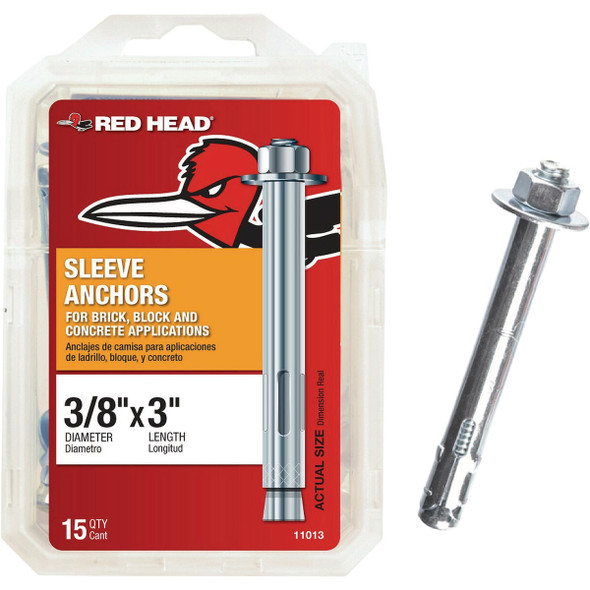 Red Head 3/8 In. x 3 In. Hex Sleeve Anchor (15-Count) 11013