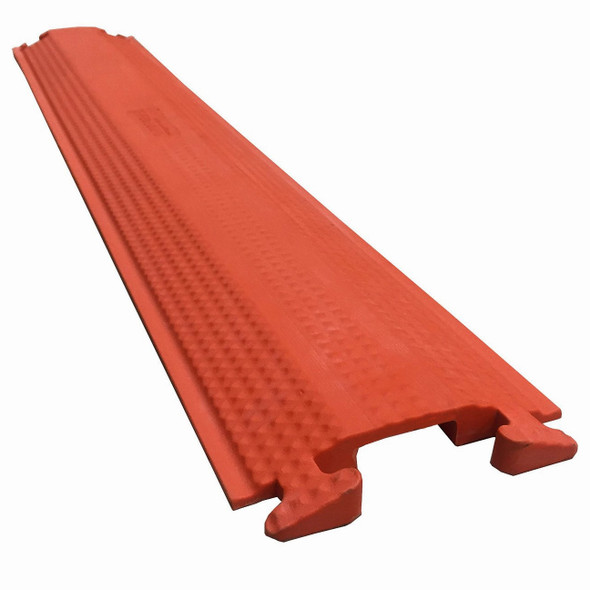 Cable Protector, 7/8 in H, 3 ft L, 5-1/4 in W, 1 Channel, Rubber, Orange