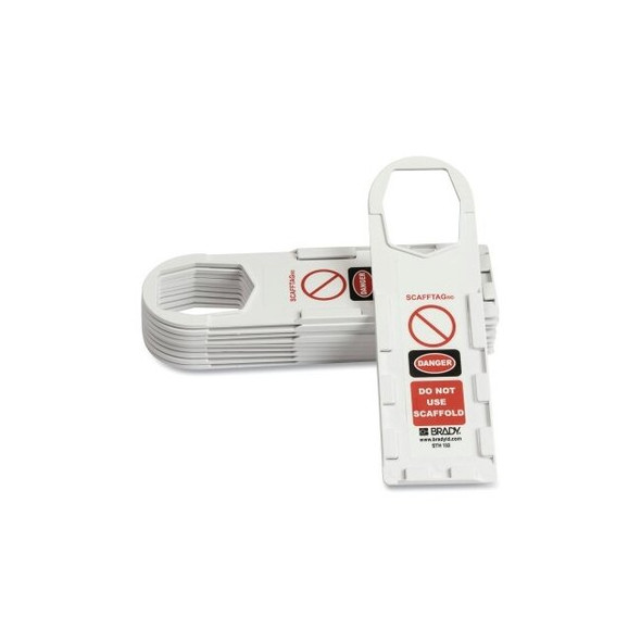 ScaffTag® Tag Holder, 3.5 in W, Black; Red on White
