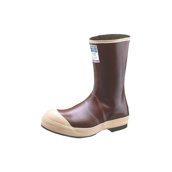 Neoprene Dipped Safety Footwear, Steel Toe, Size 15, 12 in H, Copper/Tan with Chevron Sole