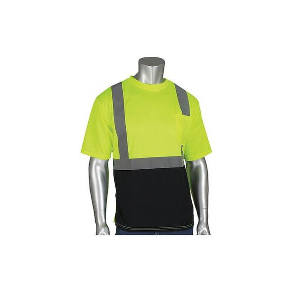 Hi-Visibility Shirt,Short Sleeve, 2, R, Mesh, Polyester, Lime/Yellow, L