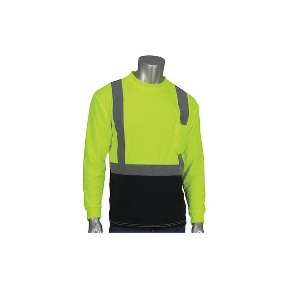 Hi-Visibility Shirt,Long Sleeve, 2, R2, Mesh, Polyester, Lime, L