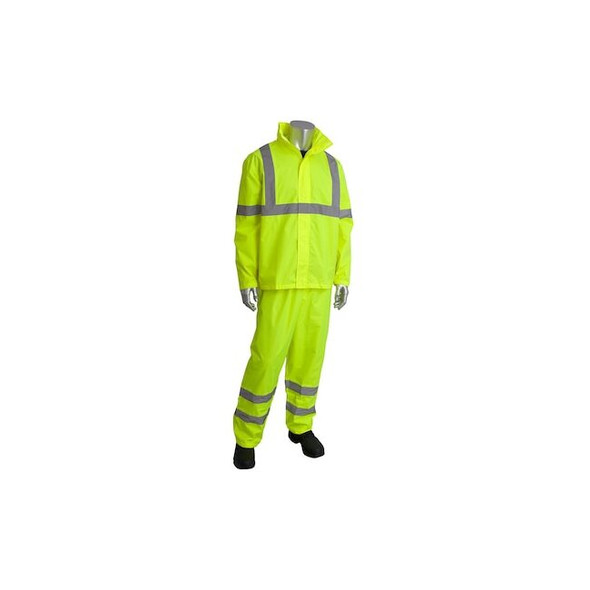 Pip Hi-Visibility Class 3 Rain Suit,Lm Yl,M 353-1000LY-S/M
