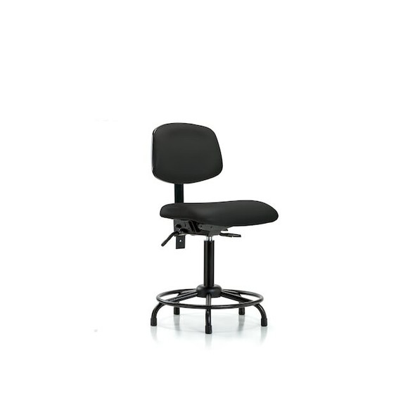 Bench Chair,Vinyl,RT Glides,BLK, No Arms, 22" to 29" Height, Black