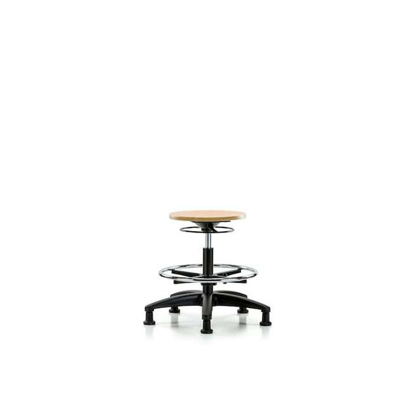 Blue Ridge Ergonomics Bench Stool,Med,Wood,CF,Glides BR-WMBSO-RG-CF-RG