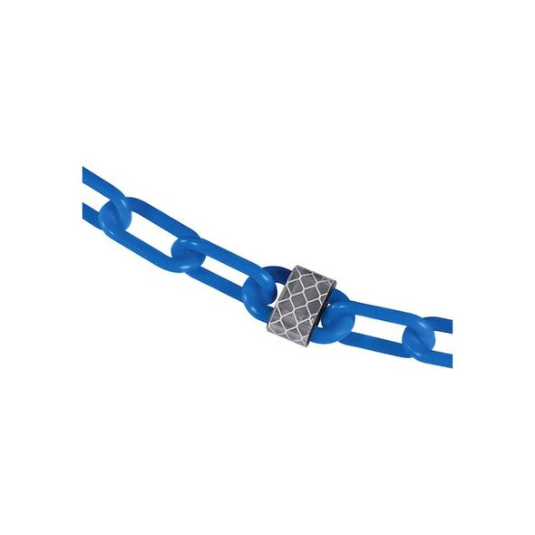 Mr. Chain 2" x 25' Sky Blue Reflective Plastic Safety Chain 52024-25
