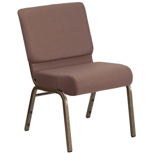 Flash Furniture Brown Dot Fabric Church Chair,PK4 4-FD-CH0221-4-GV-BNDOT-GG