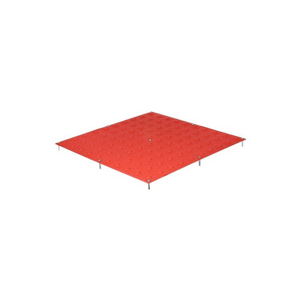 Detectable Warning Tile Steel Brick Red, 36 in W x 24 in L, 1/16 in Thick