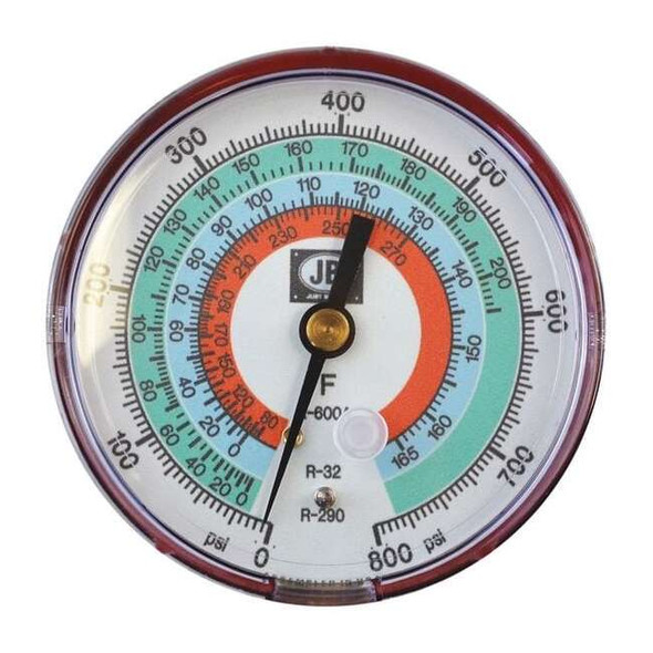 Jb Industries High Side Pressure Gauge,3-1/8" Diameter M2-605