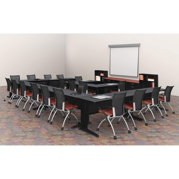 Fusion Training Tables, 60 W, 24 L, 29 H, Wood, Metal Top, Grey  MFTT6024GY