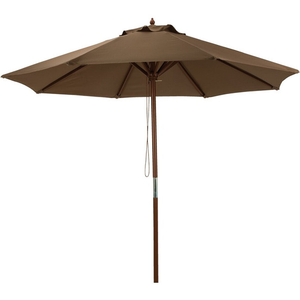 Outdoor Expressions 9' Market Brown Umbrella TJWU-003A-270-BRN 814261