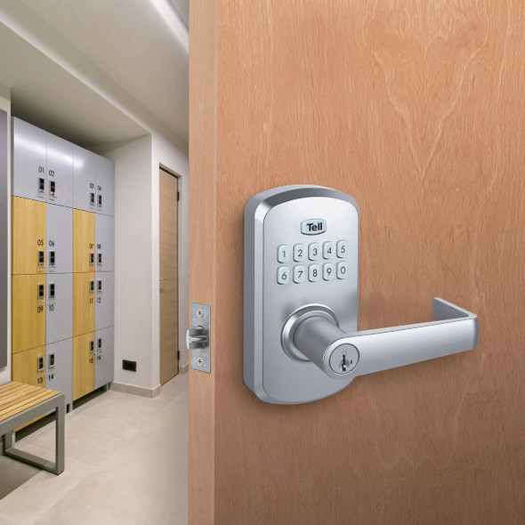 Tell Commercial Cortland Satin Chrome Electronic Keypad Lock CL103930 255099