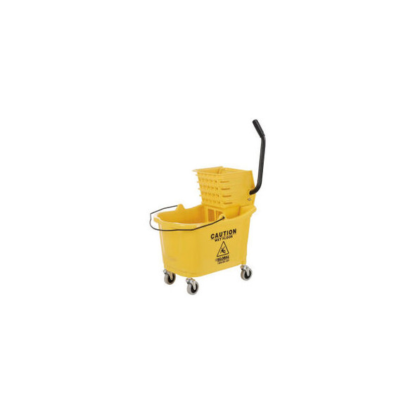 Global Industrial Mop Bucket & Wringer Combo 38 Qt. Side Press Yellow