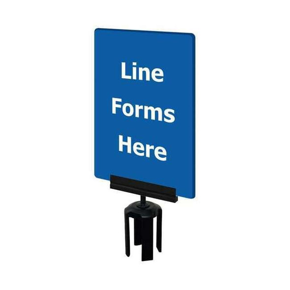 Tensabarrier Acrylic Sign,Blue,Line Forms Here S17-P-23-7X11-V-HDSB-1701-33