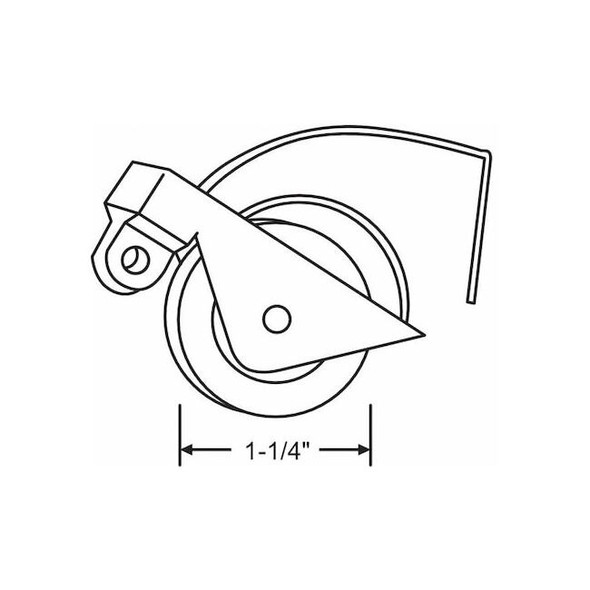 1-1/4" O.D Roller Assembly 3"L x 3/8"W x 1/2"H, Steel Plated