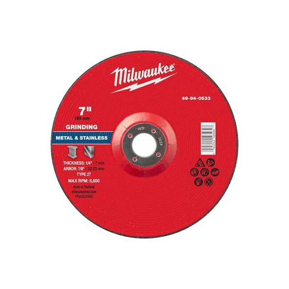 Milwaukee Tool Grinding Wheel,7" dia. 49-94-0533