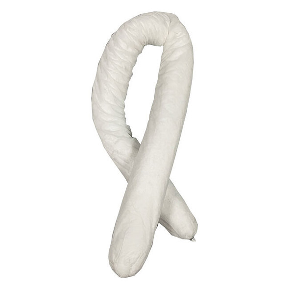 FyterTech Essentials Oil-Only Sorbent Sock, 3" x 4', White, 40/Pkg