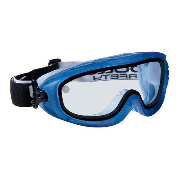 Bolle Safety Atom Goggles, Blue Frame, Dual Leans w/ Neoprene Strap, 1/Each