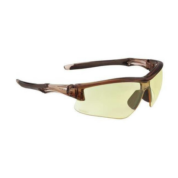 Acadia, Safety Glasses, Anti-Fog, Amber Lens, Brown Frame, Half-Frame