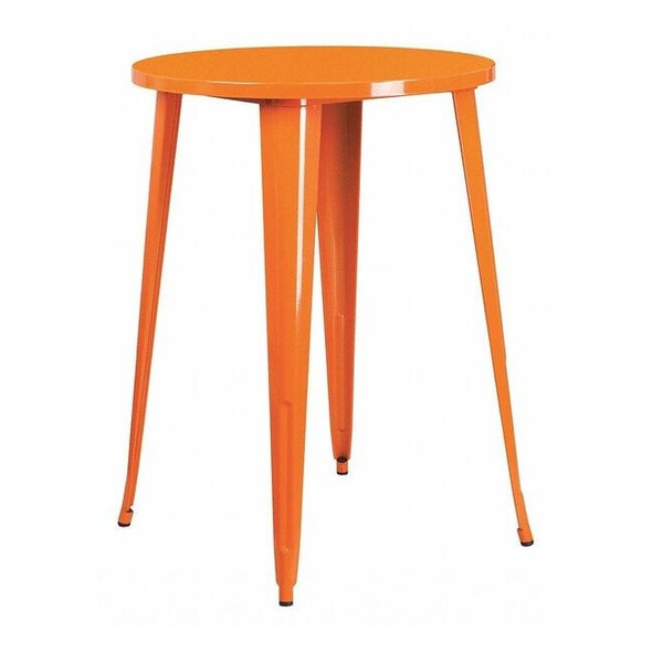 Flash Furniture Round 30" L, 30" W, 41" H, Metal Top, Orange CH-51090-40-OR-GG