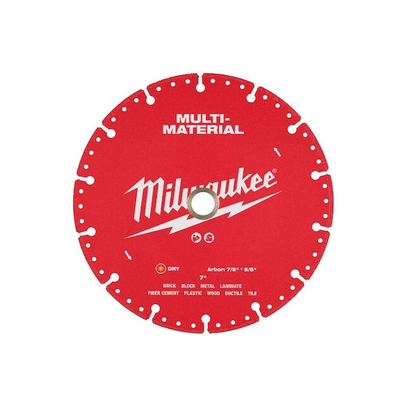 Milwaukee Tool DiamondSawBlade,Diam:7",Arbor:5/8",7/8" 49-93-9607