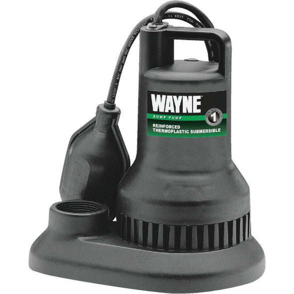 WST33 Wayne 1/3 HP 115V Plastic Submersible Sump Pump