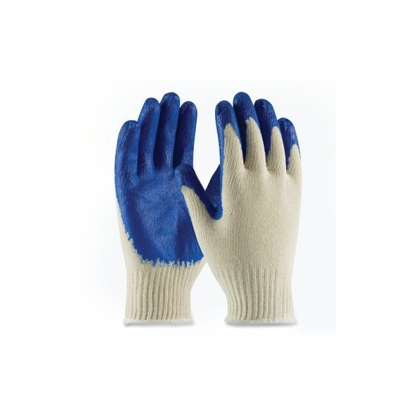 Economy Weight Seamless Knit Gloves, Small, Natural/ Blue