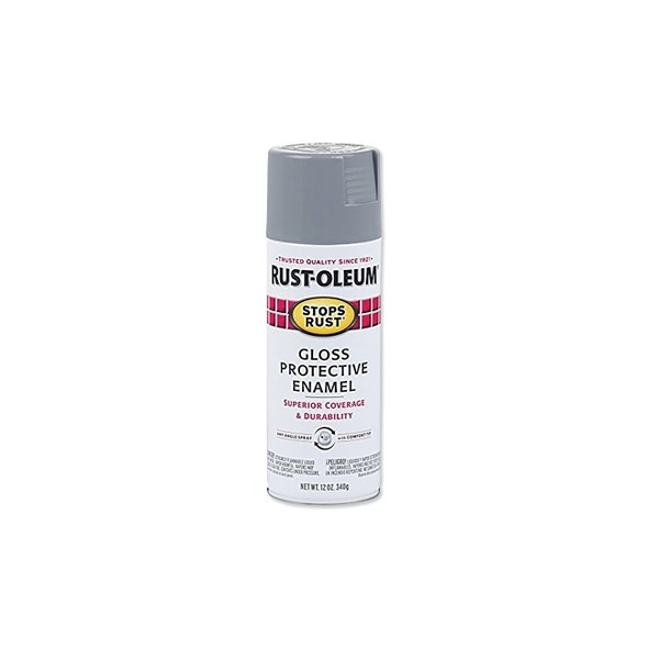 Stops Rust® Protective Enamel Spray Paint, 12 oz, Aerosol Can, Smoke Gray, Gloss Finish
