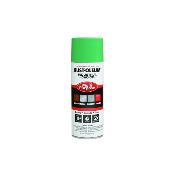 Industrial Choice 1600 System Enamel Aerosol, 12 oz, OSHA Safety Green, Hi-Gloss Pack of 6