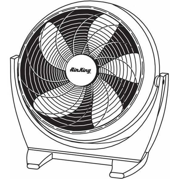 Air King Floor Fan, 20 in, Non-Oscillating, 3 Speeds, 120VAC 9500