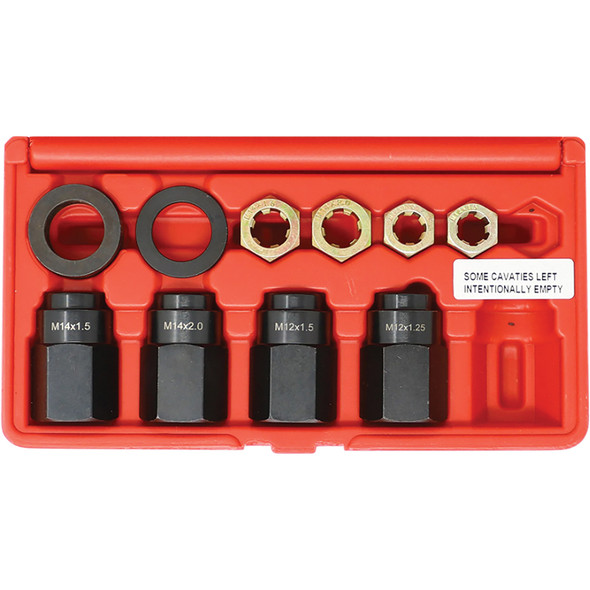Wheel stud installer kit with thread chasers and friction-reducing washers 2501