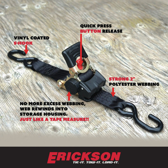 Erickson 2 In. x 10 Ft. 3300 Lb. Retractable Ratchet Strap (2-Pack) 34416 579853