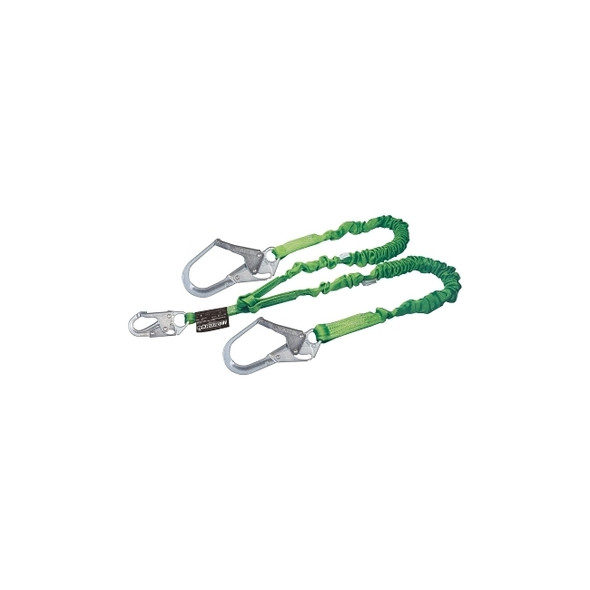 Manyard® II Shock-Absorbing Lanyard, Two Locking Rebar Hooks, 1 Leg