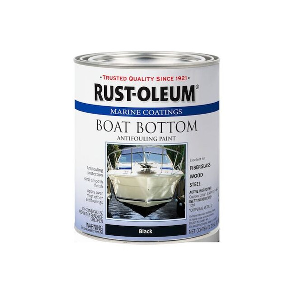 Marine Coatings Boat Bottom Antifouling Paint, Black, Flat, 1 Qt