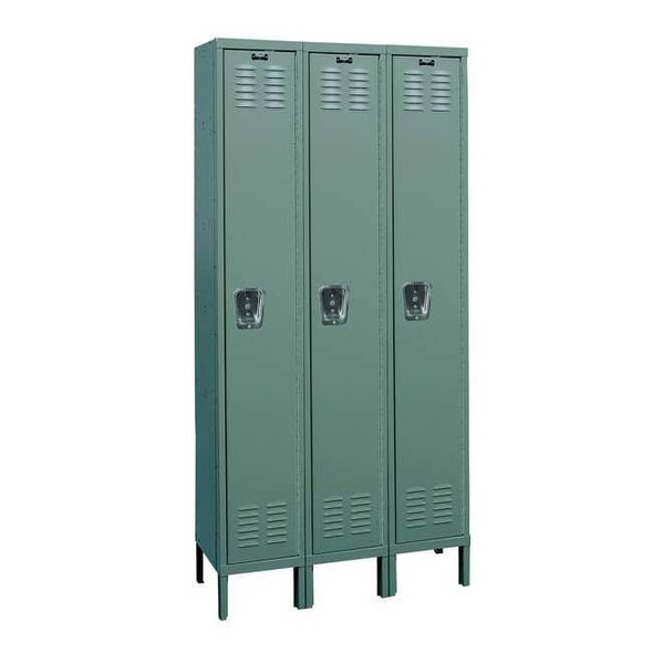 Wardrobe Locker, 36 in W, 12 in D, 66 in H, (1) Tier, (3) Wide, Dark Gray