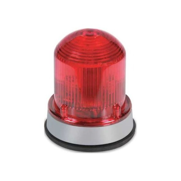 Warning Light, Red, LED, 120V AC, 65 FPM, 3 1/4 in Dia.