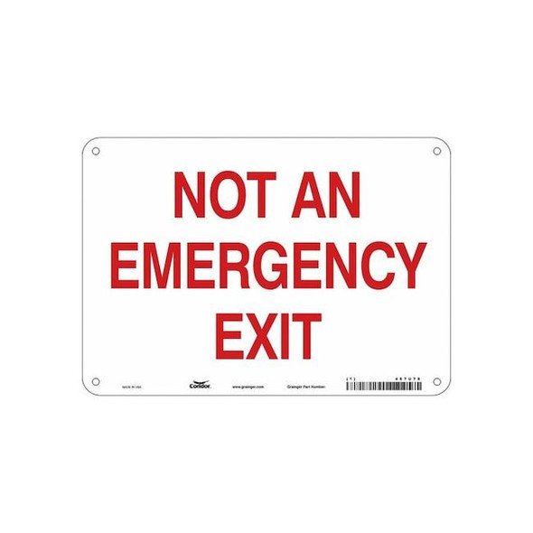 Condor Exit Sign, Aluminum, 10" W, 7" H, Not An Emergency Exit, White 467U78