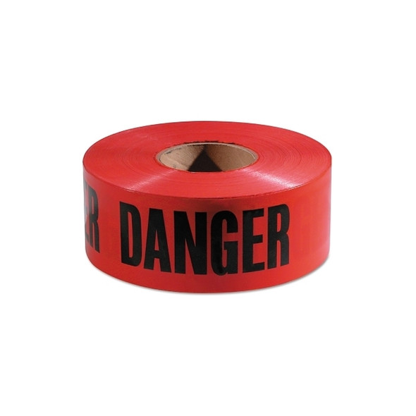 Safety Barricade Tapes, 3 in x 1,000 ft, Red, Danger