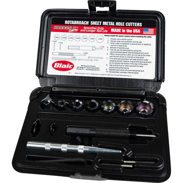16 Sizes (6mm-20mm) Cutters, Arbor, Hex Wrench, Center Pilot, & Extra Pilot 11201KX