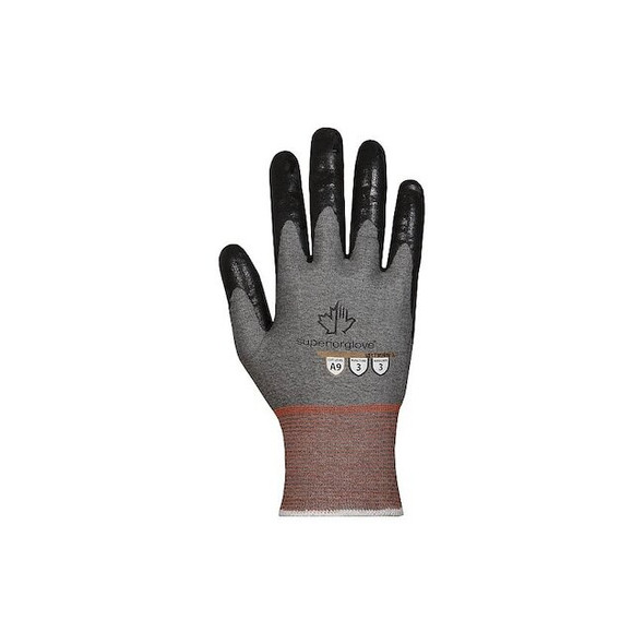 Superior Glove VF,Glv,Nitrile,2XS,Black/Gray,793WA0,PR PS21TXUFN-5