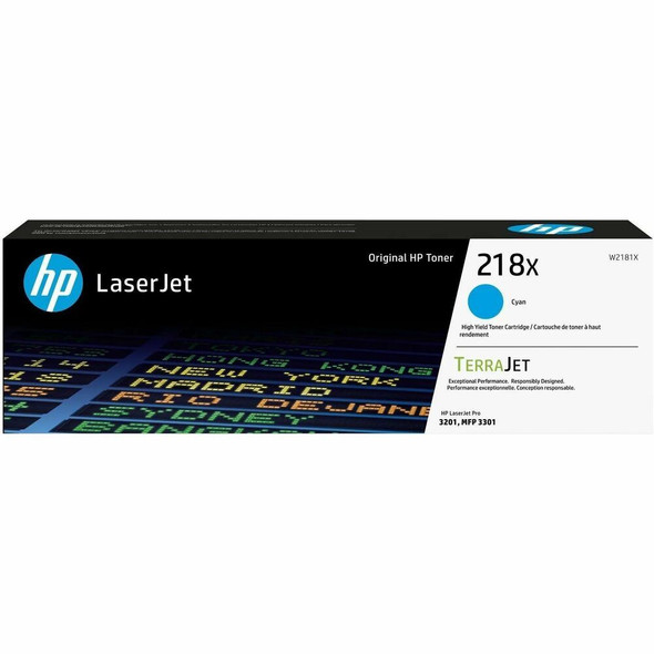 HP 218X Original High Yield Laser Toner Cartridge - Cyan - 1 Each - 2500 pages
