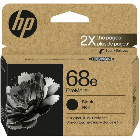 HP EvoMore 68e Original Inkjet Ink Cartridge - Black - 1 Each - 320 Pages