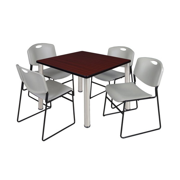 Kee Square Table & Chair Set, Wood, Metal, Polypropylene Top