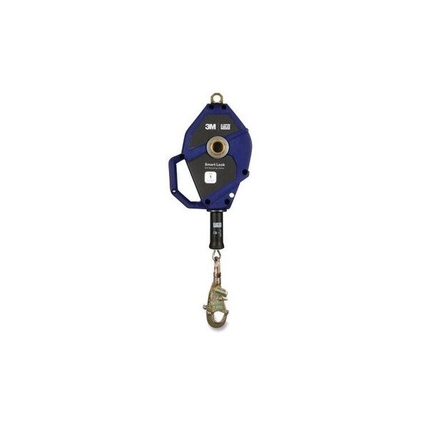 Smart Lock Self Retracting Lifeline, 50 ft, Swiveling Snap Hook, 420 lb Load Capacity, Single Leg