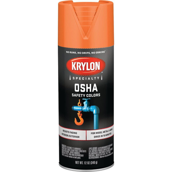 K02410777 Krylon OSHA 12 Oz. Gloss Spray Paint, Safety Orange