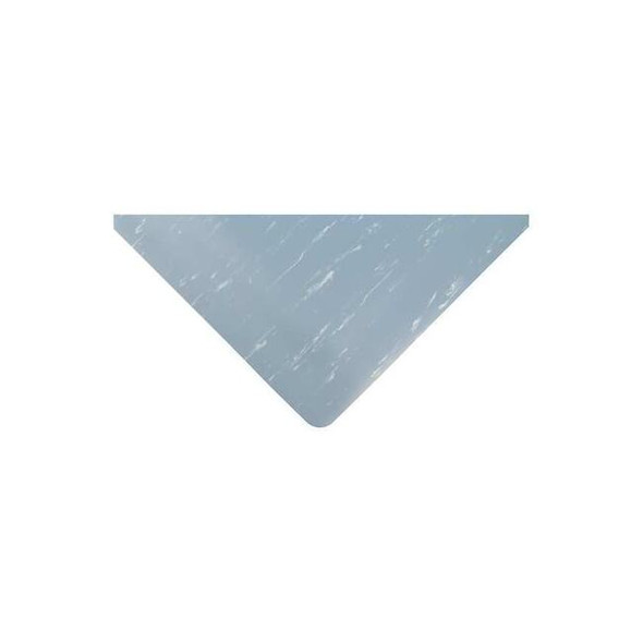 Antifatigue Mat, 5 ft. L x 3 ft. W, 1/2" Thickness, Vinyl, Marble, Blue/White