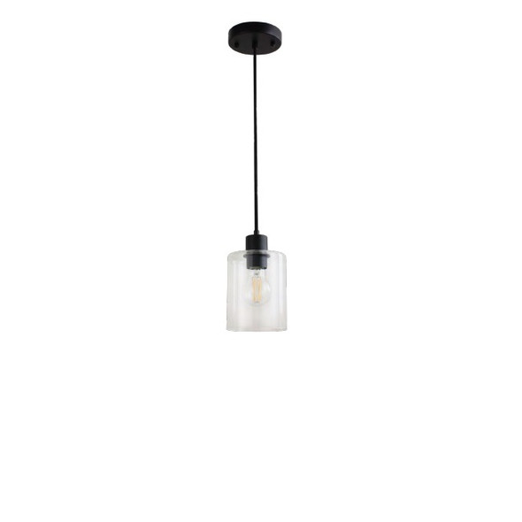 ASL Lighting RFCGBRC Clear Round Black LED Pendant Fixture (Lamp Not Included)