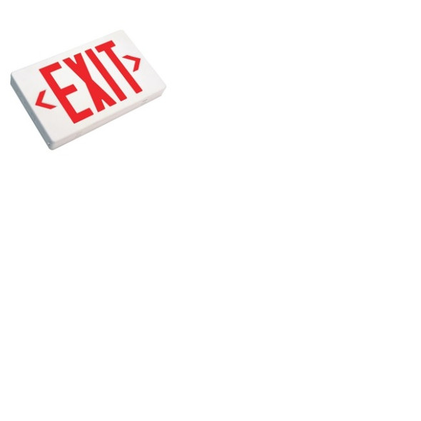 TCP 22743 Red Universal LED Exit Sign Thermoplastic w/ Battery Backup