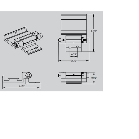 Keystone KT-WWLED-LA-HB-KIT Hinged Bracket Kit for Series A Mistik Wall Washers